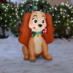 Disney Lady and the Tramp 3.2 Foot Holiday Airblown Lighted Yard Inflatable